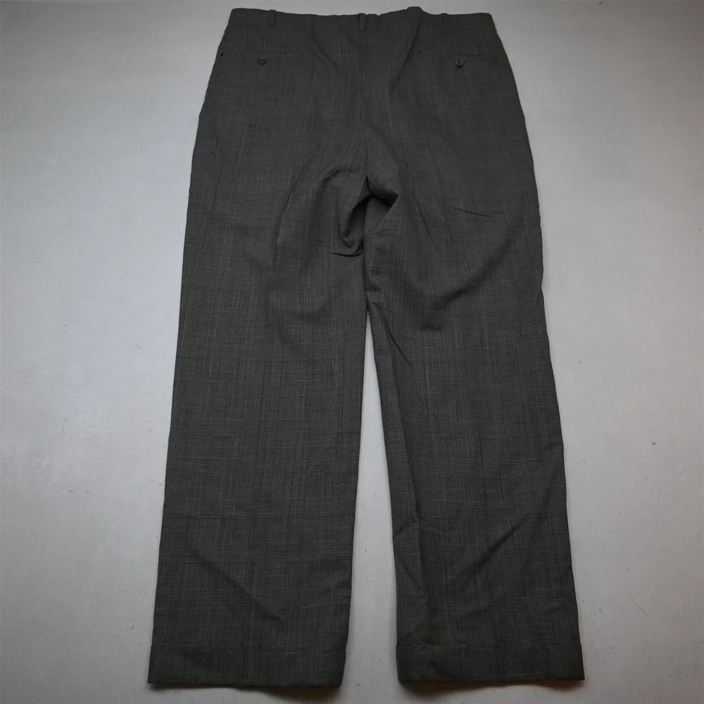 Bespoke 42R 38x32 Gray Prince of Wales Glenn Check Wool Mens Jacket Pants Suit